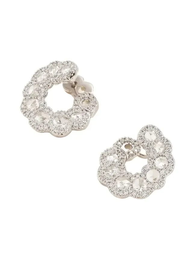 18-karat White Gold Diamond Hoop Earrings 18-karat White Gold Diamond Hoop Earrings