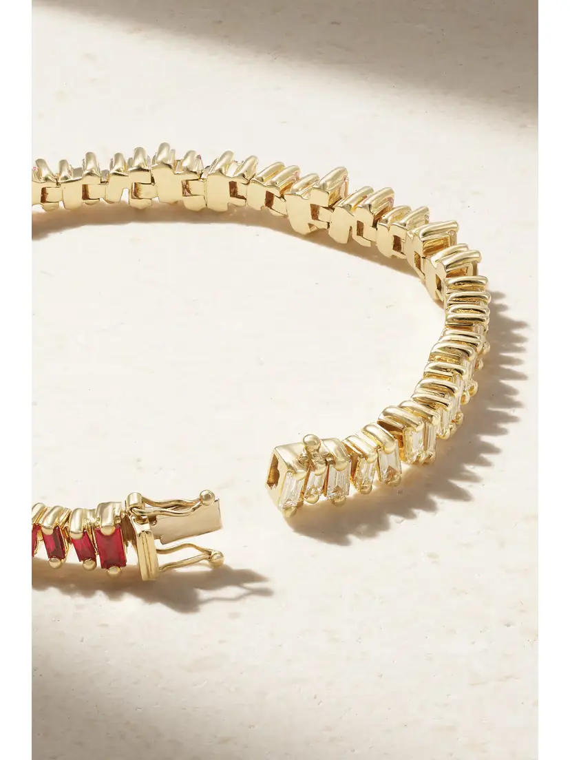 Suzanne Kalan 18-karat Gold, Sapphire And Diamond Tennis Bracelet | Thumbnail 3 Suzanne Kalan 18-karat Gold, Sapphire And Diamond Tennis Bracelet | Thumbnail 3