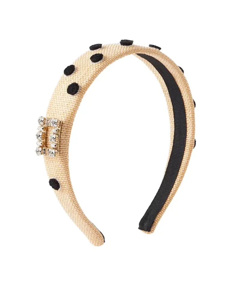 Embellished Polka-dots Raffia Headband