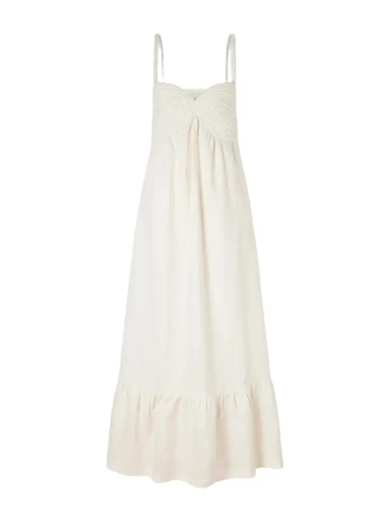 ANDRES OTALORA Tu Esencia Embroidered Tiered Linen Maxi Dress | Image 1 ANDRES OTALORA Tu Esencia Embroidered Tiered Linen Maxi Dress | Image 1