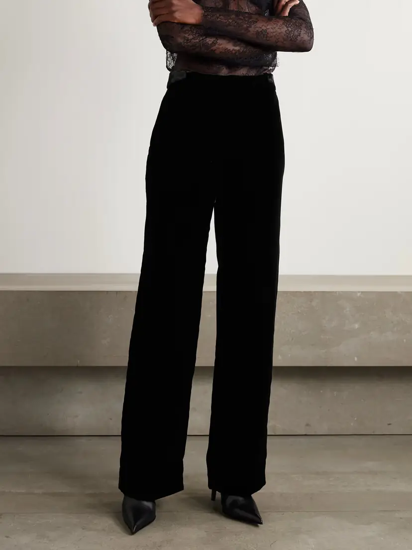 Alexander McQueen Velvet Straight-leg Pants | Thumbnail 3