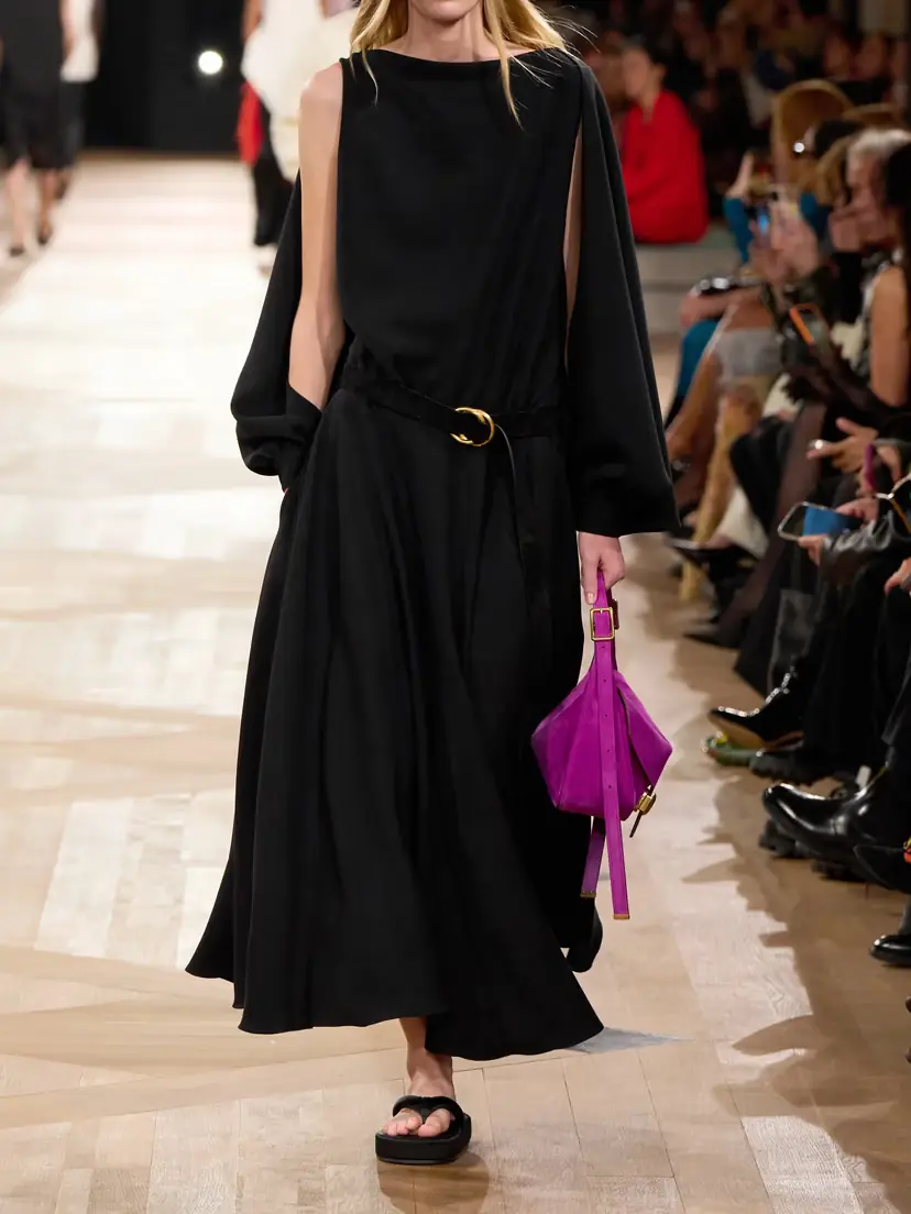 Balenciaga Balloon Gathered Draped Cutout Silk And Wool-blend Crepe Maxi Dress | Thumbnail 5
