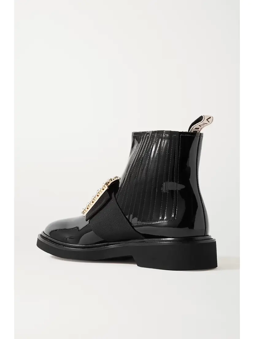 Roger Vivier Viv Ranger Crystal-embellished Patent-leather Chelsea Boots | Thumbnail 3 Roger Vivier Viv Ranger Crystal-embellished Patent-leather Chelsea Boots | Thumbnail 3
