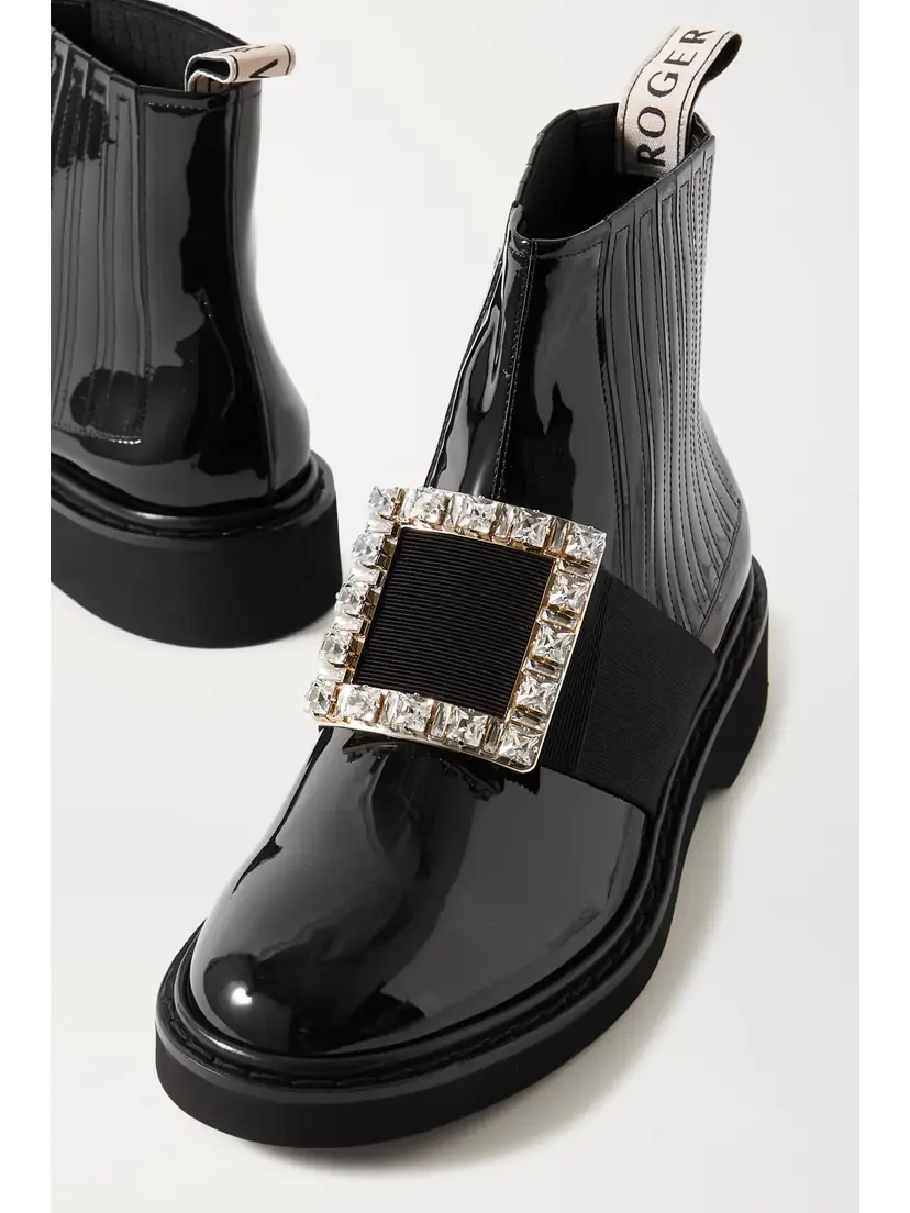 Roger Vivier Viv Ranger Crystal-embellished Patent-leather Chelsea Boots | Thumbnail 4 Roger Vivier Viv Ranger Crystal-embellished Patent-leather Chelsea Boots | Thumbnail 4