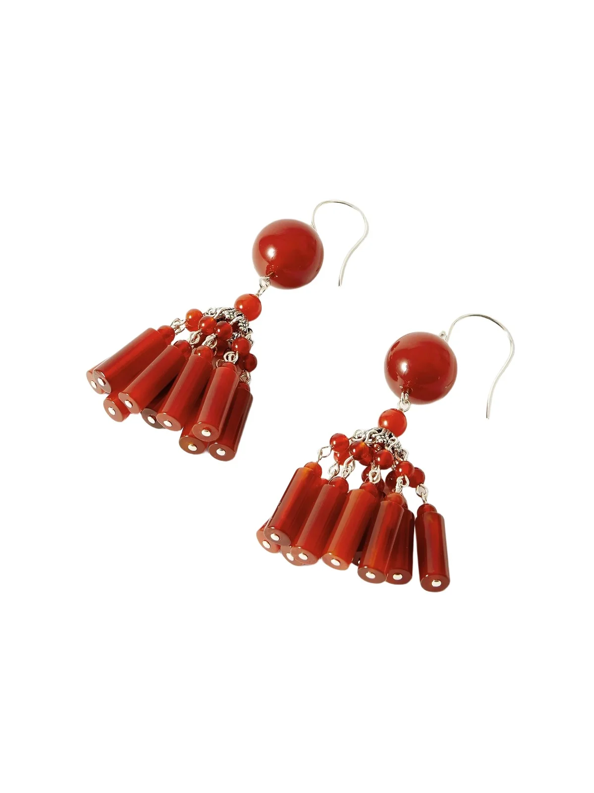 Sophie Buhai Flamenco Silver Carnelian Earrings