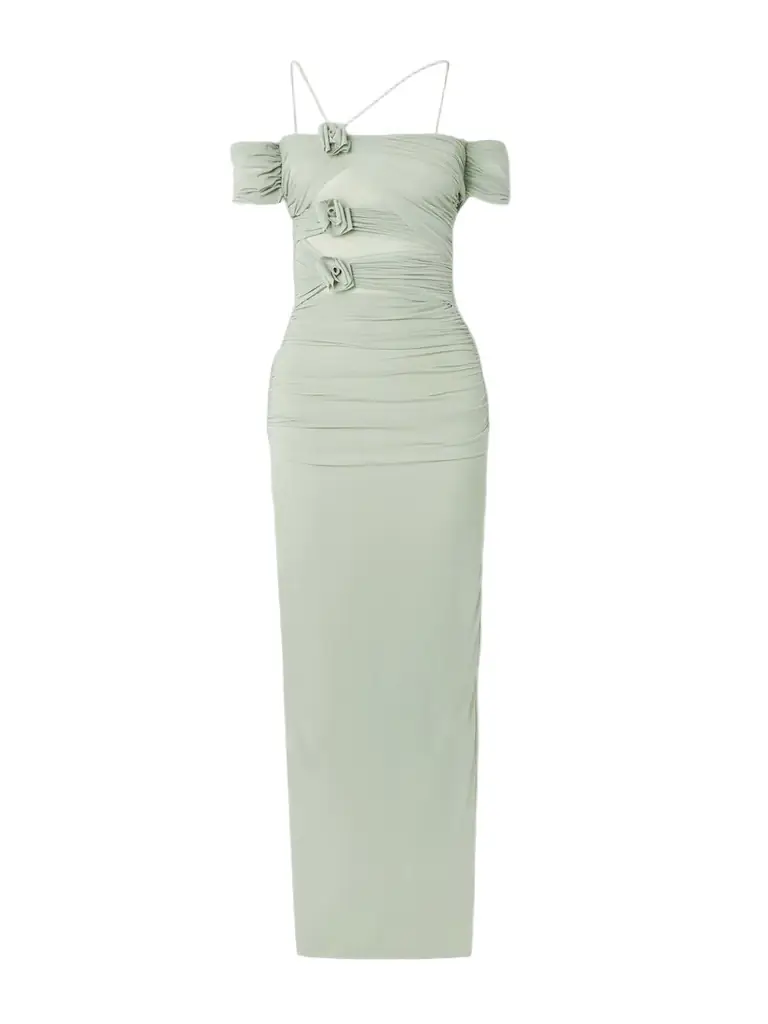 Maygel Coronel Abisso Appliquéd Cutout Stretch-jersey Halterneck Maxi Dress | Image 1 Maygel Coronel Abisso Appliquéd Cutout Stretch-jersey Halterneck Maxi Dress | Image 1
