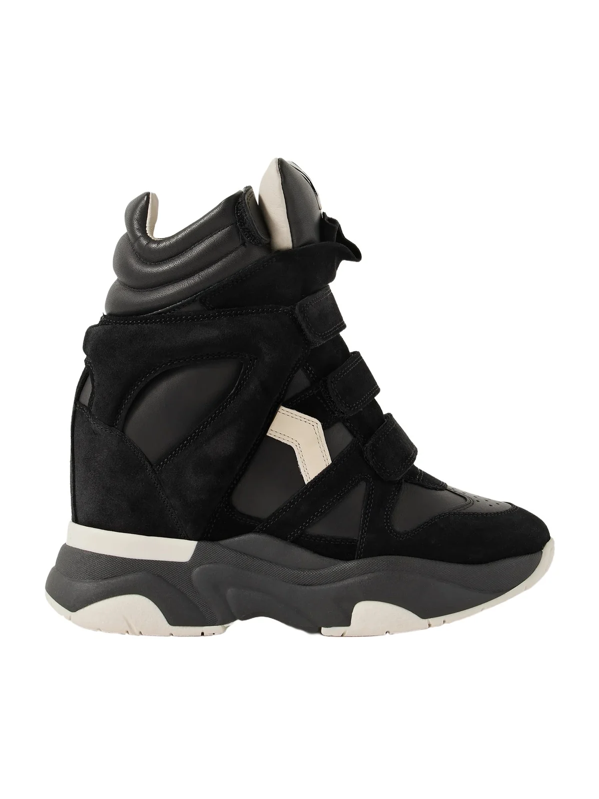 Balskee Leather And Suede High-top Wedge Sneakers Balskee Leather And Suede High-top Wedge Sneakers