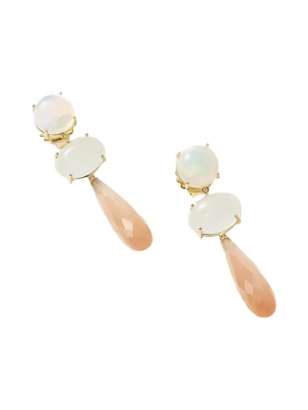 Lotus 18-karat Gold Multi-stone Earrings