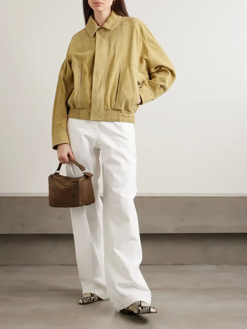 Nour Hammour Dalma Suede Bomber Jacket | Thumbnail 2 Nour Hammour Dalma Suede Bomber Jacket | Thumbnail 2