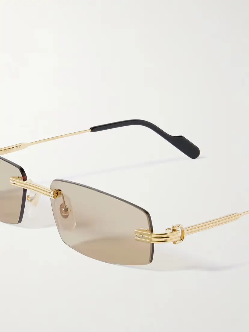 Cartier Eyewear Première De Cartier Rimless Rectangular-frame Gold-tone Sunglasses | Thumbnail 4 Cartier Eyewear Première De Cartier Rimless Rectangular-frame Gold-tone Sunglasses | Thumbnail 4