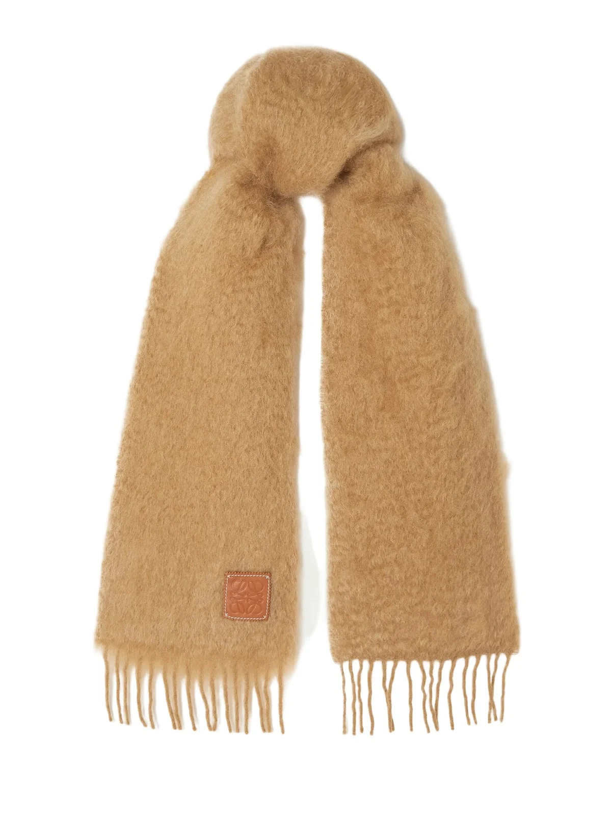 Appliquéd Fringed Mohair-blend Scarf Appliquéd Fringed Mohair-blend Scarf