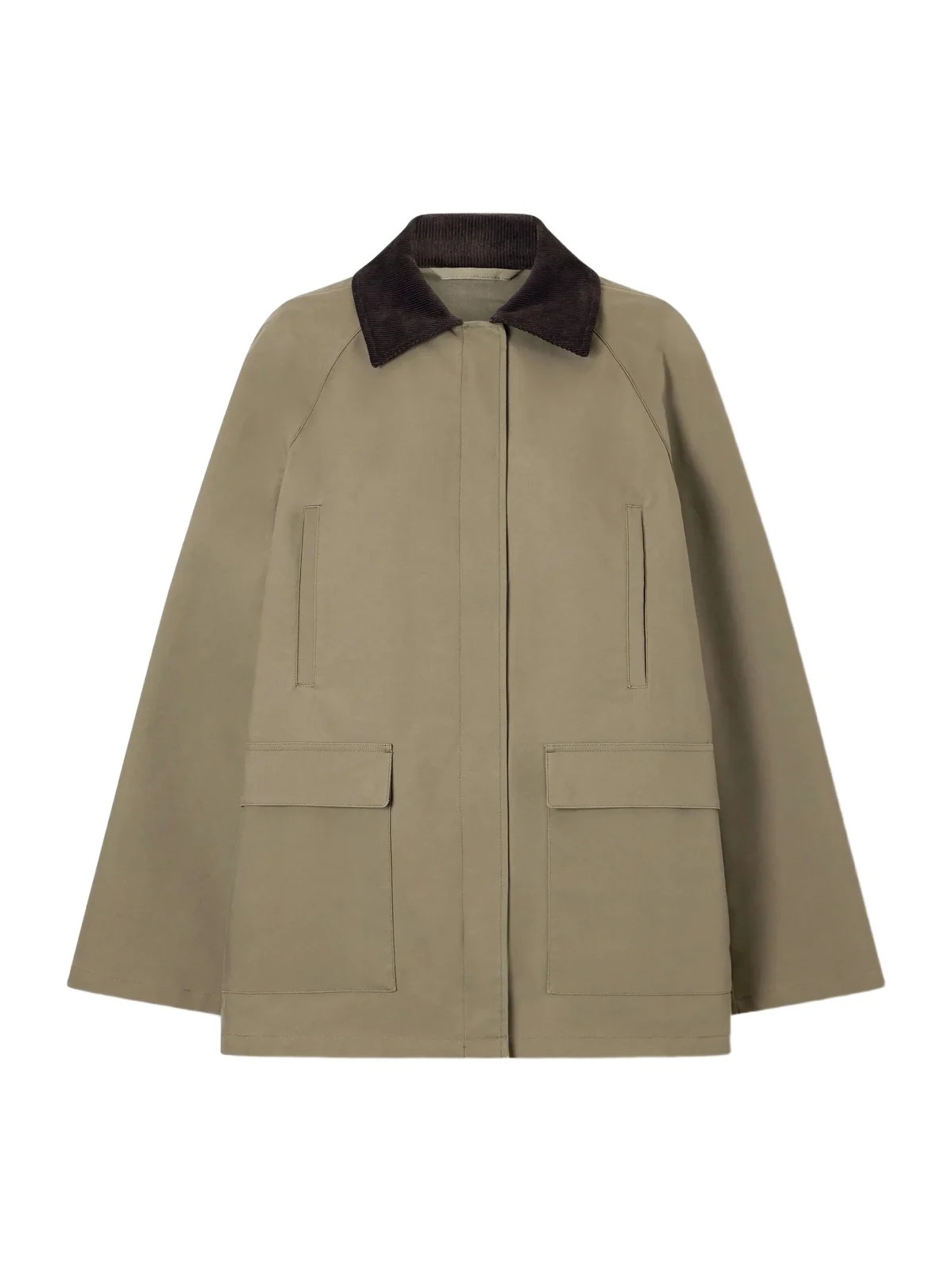 TOTEME Corduroy-trimmed Cotton-gabardine Coat