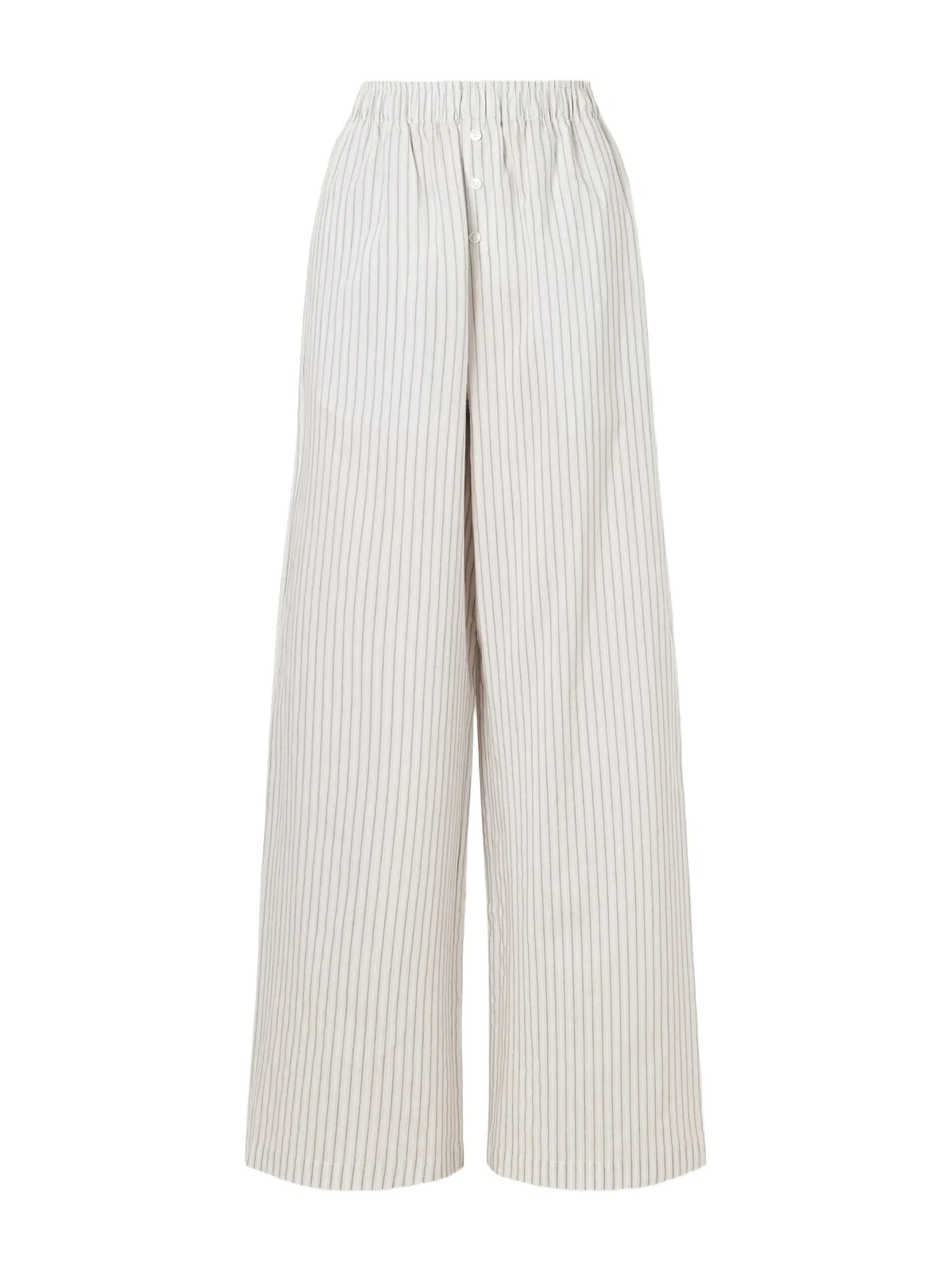 Striped Silk And Cotton-blend Wide-leg Pants Striped Silk And Cotton-blend Wide-leg Pants