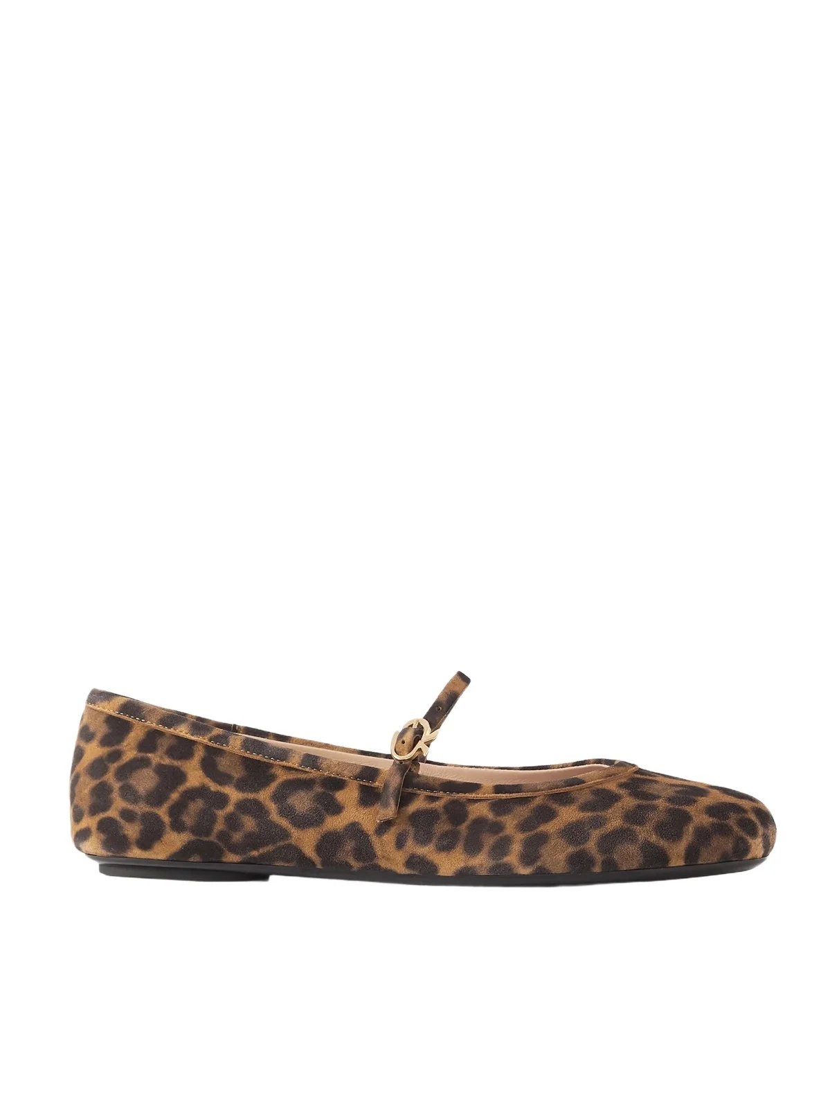 Carla Leopard-print Suede Mary Jane Ballet Flats