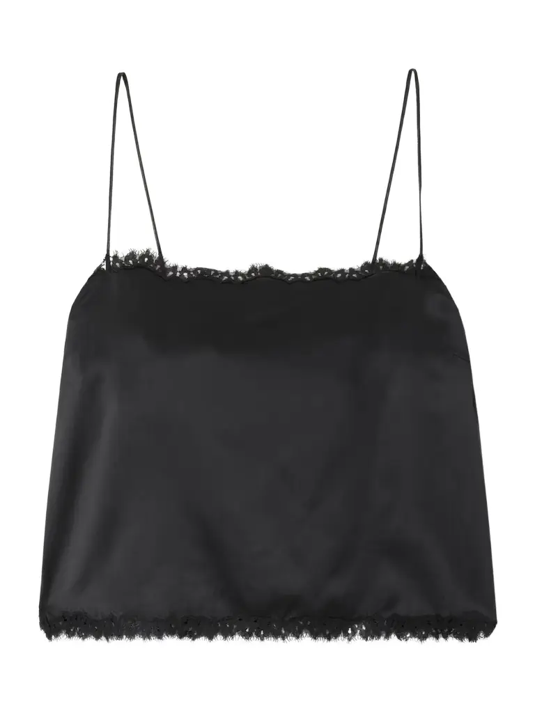 DÔEN Loure Lace-trimmed Silk-satin Top | Image 1 DÔEN Loure Lace-trimmed Silk-satin Top | Image 1