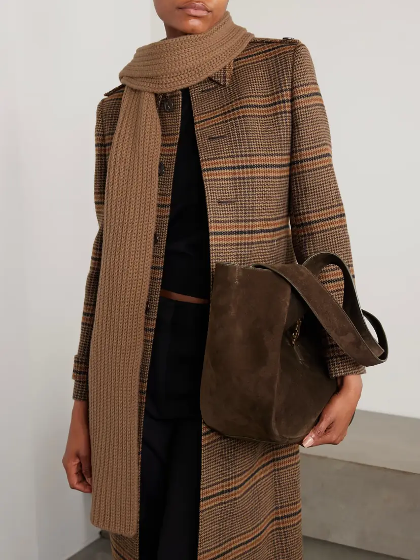 Saint Laurent Appliquéd Ribbed Cashmere Scarf | Thumbnail 2