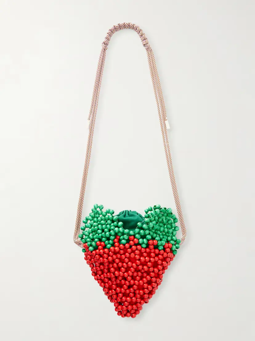 ALÉMAIS Strawberry Beaded Wood Shoulder Bag | Thumbnail 4 ALÉMAIS Strawberry Beaded Wood Shoulder Bag | Thumbnail 4