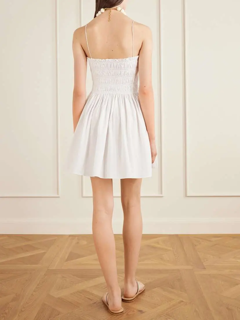 Matteau Shirred Cotton Mini Dress | Thumbnail 3 Matteau Shirred Cotton Mini Dress | Thumbnail 3