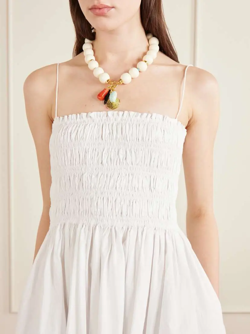 Matteau Shirred Cotton Mini Dress | Thumbnail 4 Matteau Shirred Cotton Mini Dress | Thumbnail 4