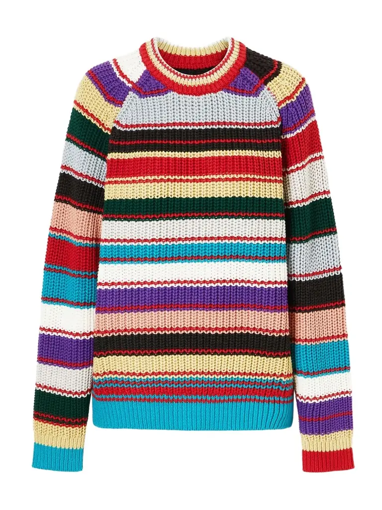 Aimé Leon Dore Striped Crewneck Cotton-knitted Sweater | Image 1 Aimé Leon Dore Striped Crewneck Cotton-knitted Sweater | Image 1