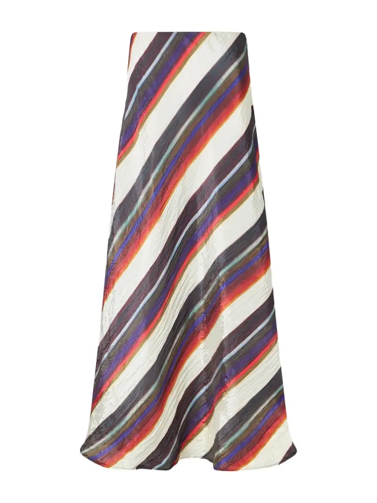 Morris Striped Crinkle-satin Maxi Skirt Morris Striped Crinkle-satin Maxi Skirt