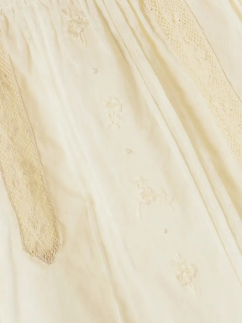 DÔEN Frederica Pintucked Lace-trimmed Organic Cotton-voile Blouse - Pastel yellow | Thumbnail 4