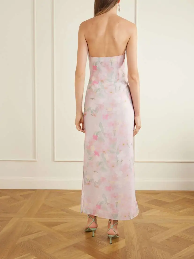 BERNADETTE Elora Strapless Floral-print Tencel™-blend Organza Maxi Dress | Thumbnail 3 BERNADETTE Elora Strapless Floral-print Tencel™-blend Organza Maxi Dress | Thumbnail 3