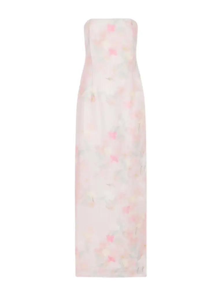 Elora Strapless Floral-print Tencel™-blend Organza Maxi Dress Elora Strapless Floral-print Tencel™-blend Organza Maxi Dress