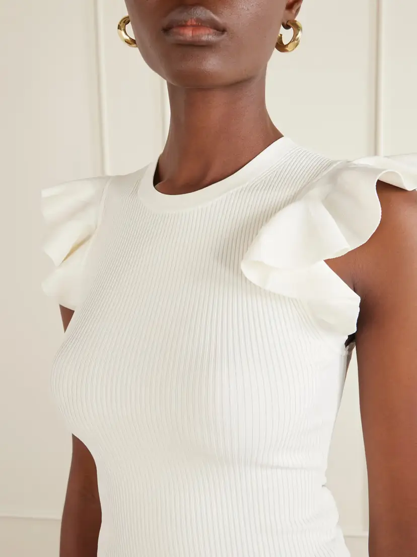 Zimmermann Aster Frill Racer Ribbed-knit Tank | Thumbnail 5 Zimmermann Aster Frill Racer Ribbed-knit Tank | Thumbnail 5