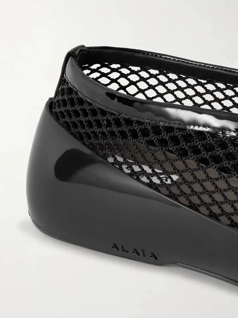 Alaïa Patent Leather-trimmed Mesh And Rubber Ballet Flats | Thumbnail 5 Alaïa Patent Leather-trimmed Mesh And Rubber Ballet Flats | Thumbnail 5
