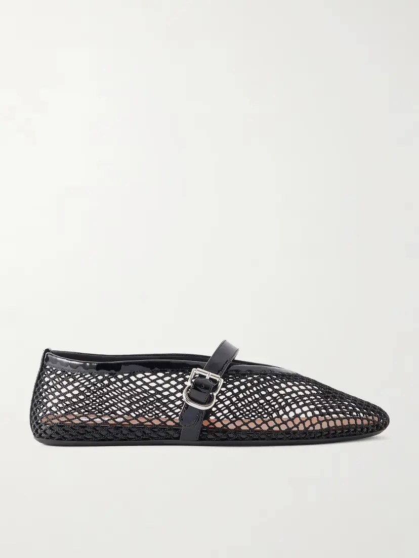 Alaïa Patent Leather-trimmed Mesh And Rubber Ballet Flats | Thumbnail 6 Alaïa Patent Leather-trimmed Mesh And Rubber Ballet Flats | Thumbnail 6