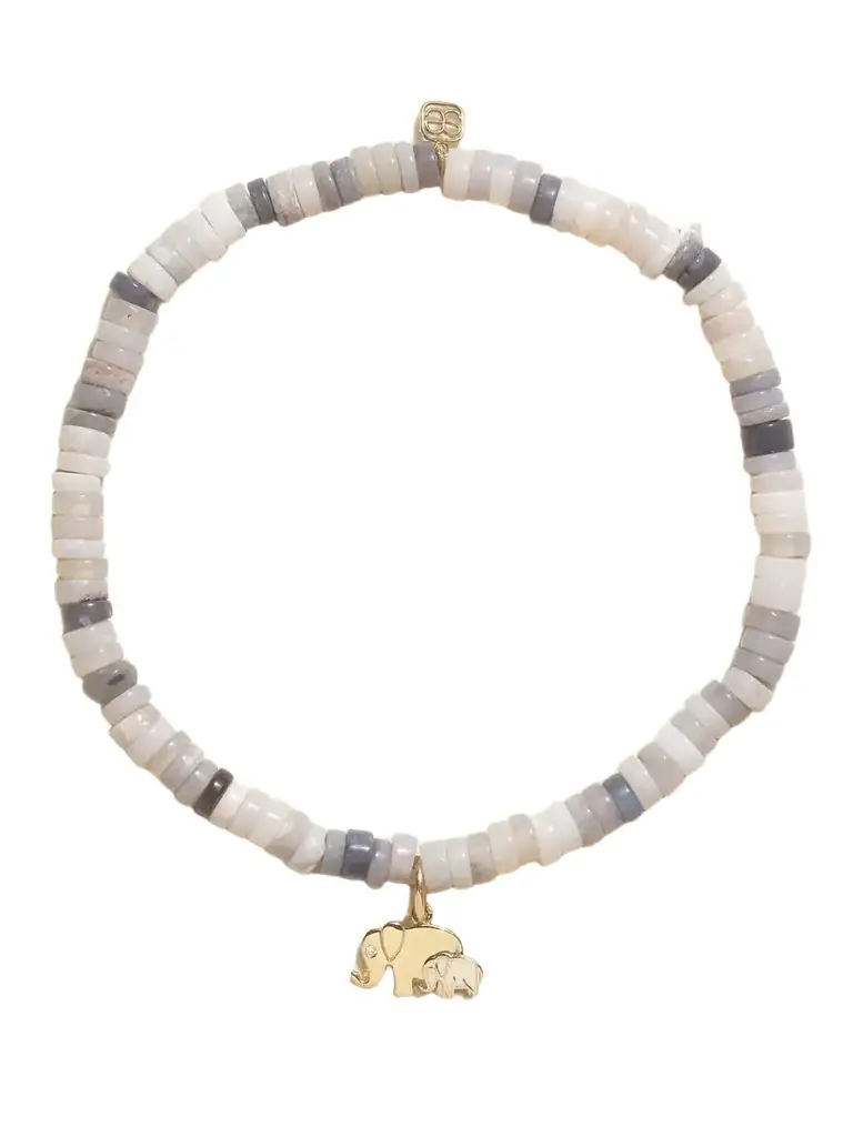 Sydney Evan Elephant Family 14-karat Gold, Enamel, Opal And Diamond Bracelet | Image 1 Sydney Evan Elephant Family 14-karat Gold, Enamel, Opal And Diamond Bracelet | Image 1