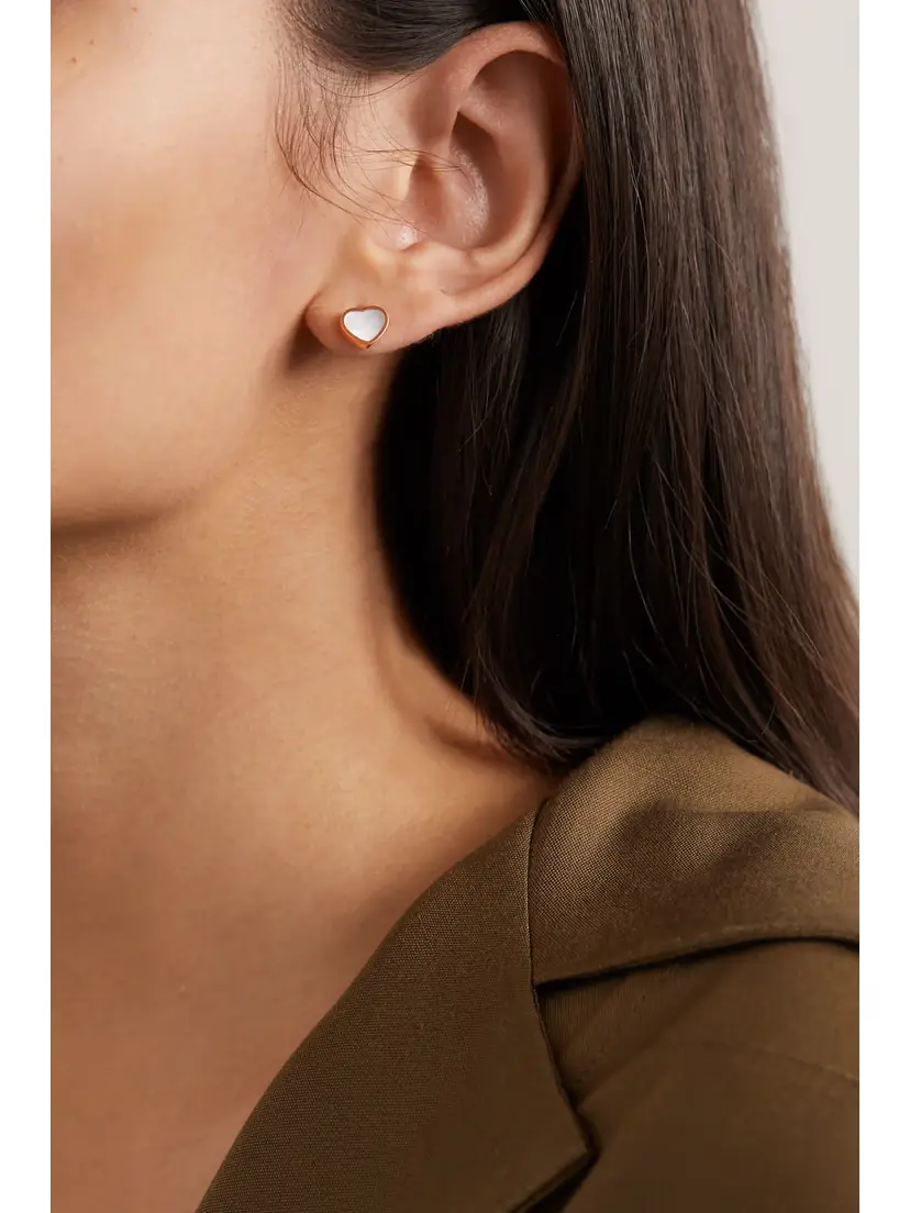 Chopard My Happy Hearts 18-karat Rose Gold Mother-of-pearl Single Earring | Thumbnail 2