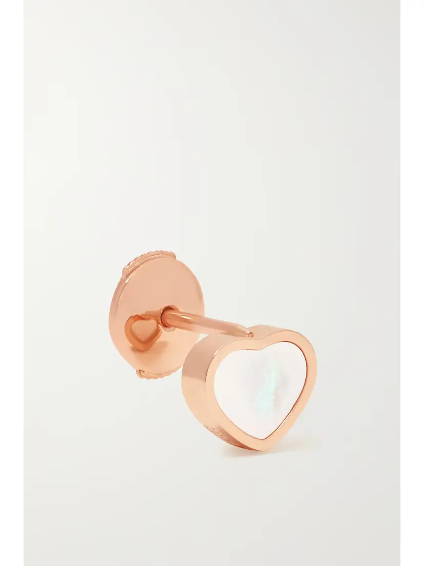 Chopard My Happy Hearts 18-karat Rose Gold Mother-of-pearl Single Earring | Thumbnail 3