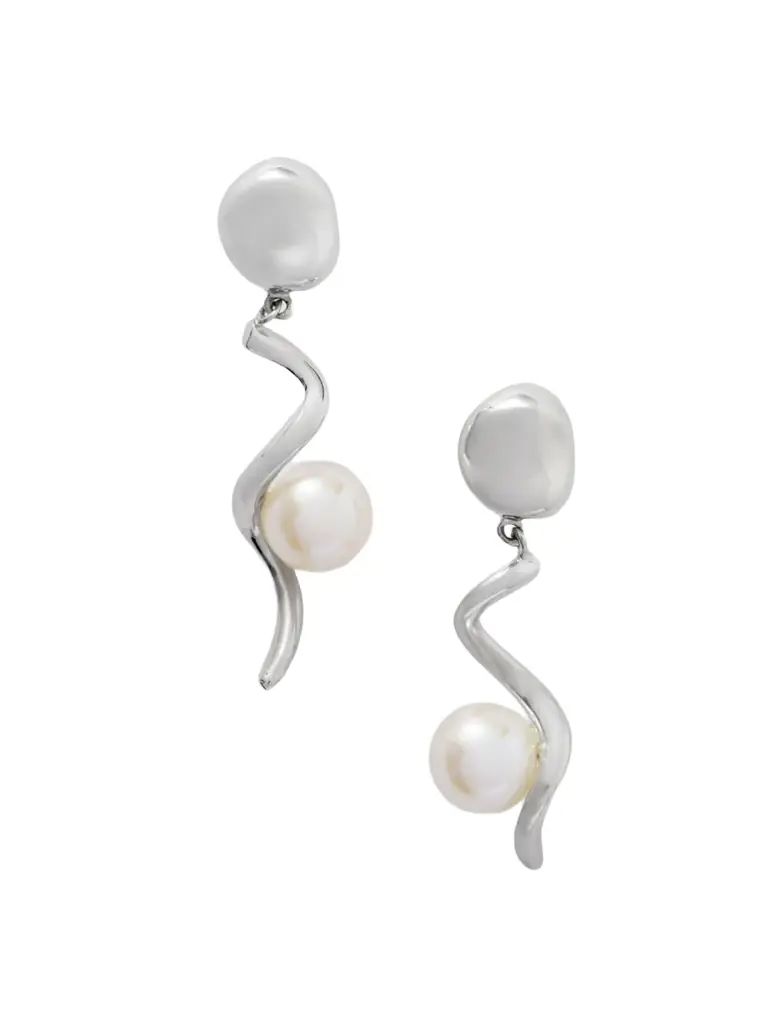Teneille Recycled Sterling Silver Pearl Earrings