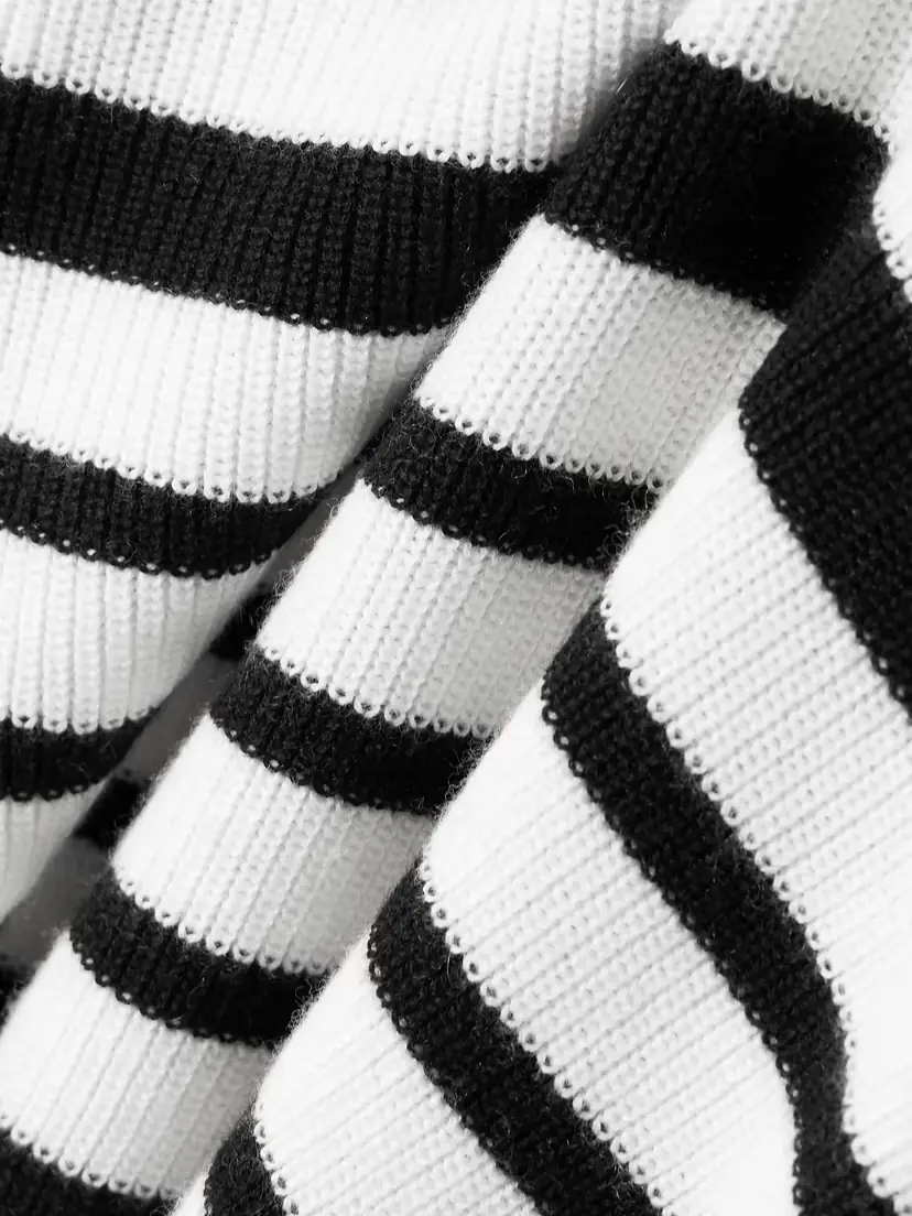 Lisa Yang Sabrine Button-detailed Striped Ribbed Cotton And Cashmere-blend Turtleneck Sweater | Thumbnail 4 Lisa Yang Sabrine Button-detailed Striped Ribbed Cotton And Cashmere-blend Turtleneck Sweater | Thumbnail 4