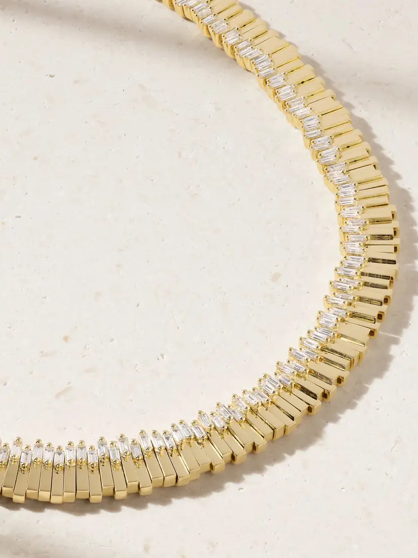 Suzanne Kalan 18-karat Gold Diamond Necklace | Thumbnail 4