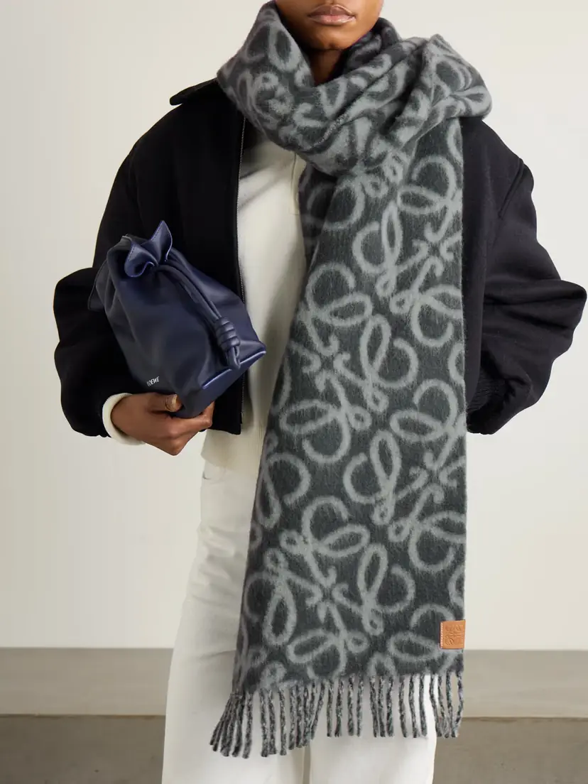 Loewe Fringed Jacquard-knit Scarf | Thumbnail 2 Loewe Fringed Jacquard-knit Scarf | Thumbnail 2