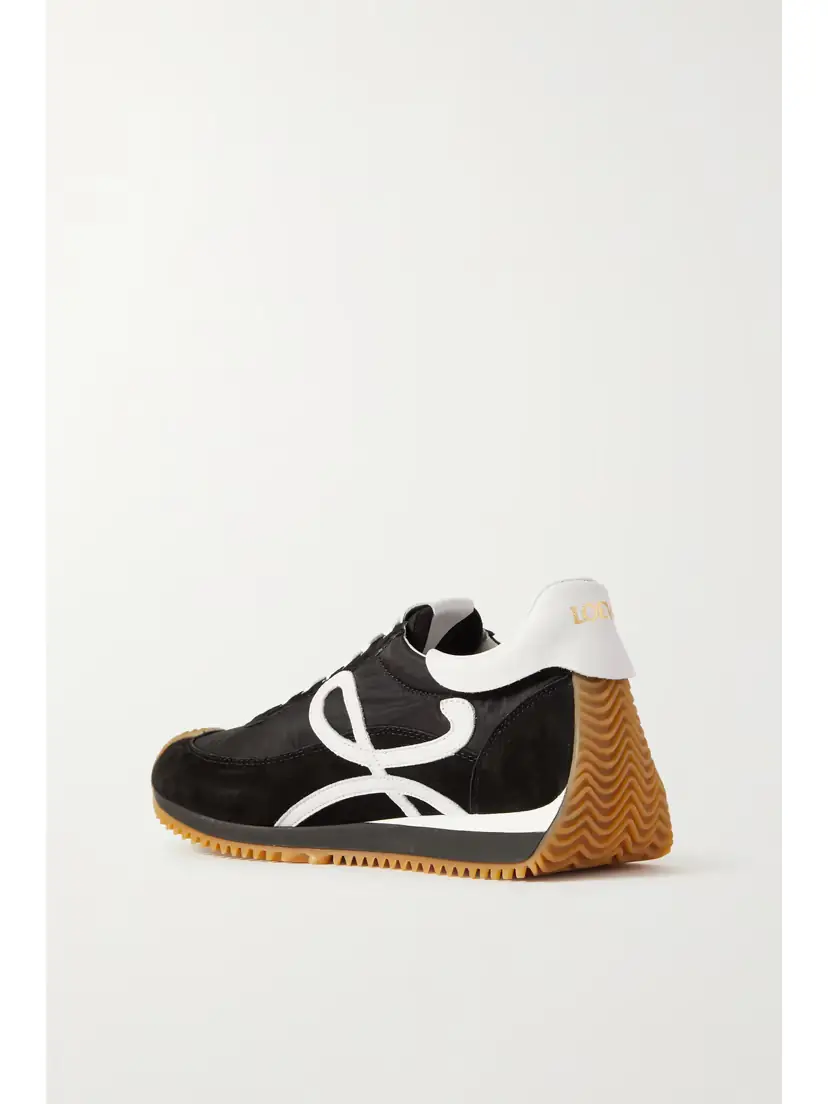 Loewe Flow Logo-appliquéd Leather And Shell Sneakers - Black | Thumbnail 3 Loewe Flow Logo-appliquéd Leather And Shell Sneakers - Black | Thumbnail 3