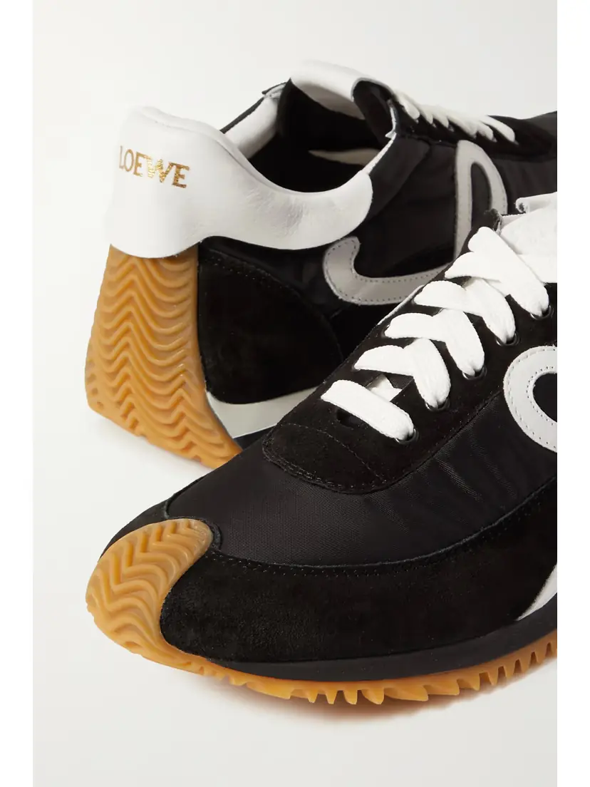 Loewe Flow Logo-appliquéd Leather And Shell Sneakers - Black | Thumbnail 4 Loewe Flow Logo-appliquéd Leather And Shell Sneakers - Black | Thumbnail 4