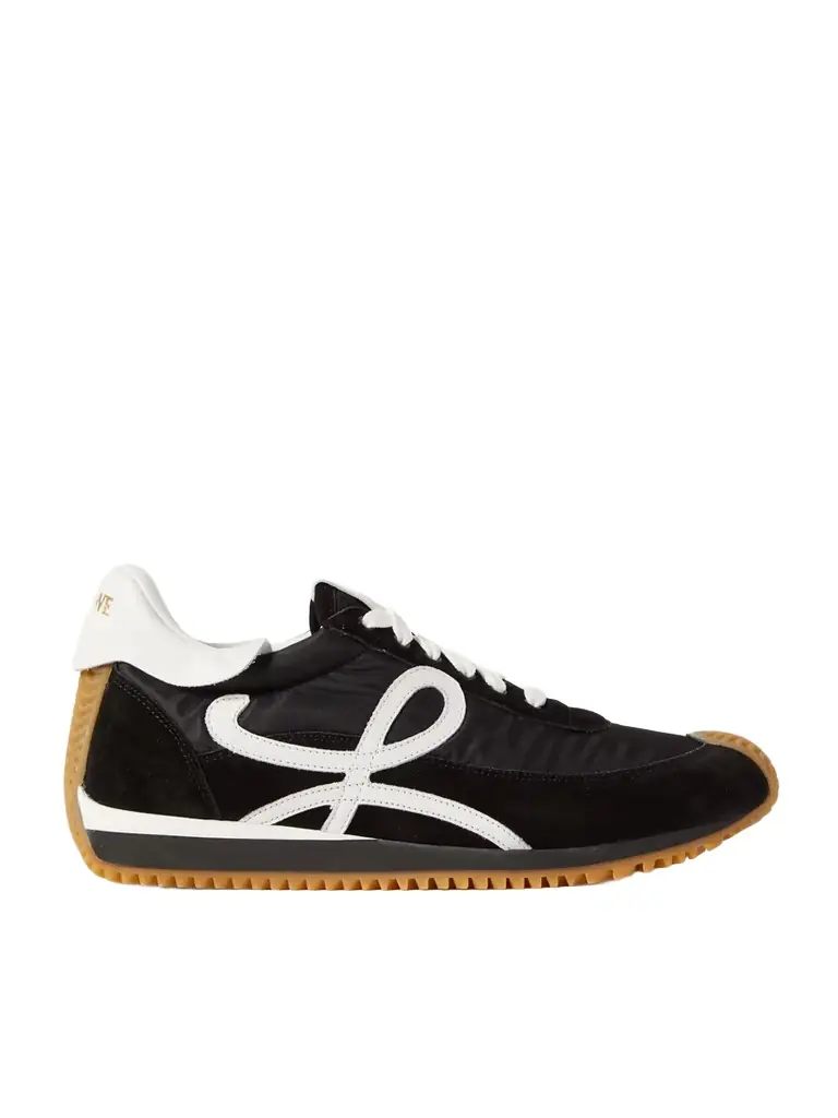Loewe Flow Logo-appliquéd Leather And Shell Sneakers | Image 1 Loewe Flow Logo-appliquéd Leather And Shell Sneakers | Image 1
