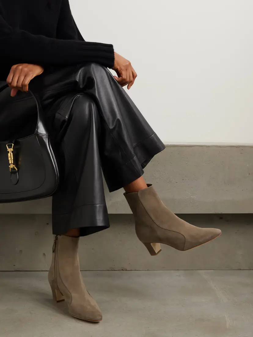 Manolo Blahnik Myconia 50 Suede Ankle Boots - Light | Thumbnail 2 Manolo Blahnik Myconia 50 Suede Ankle Boots - Light | Thumbnail 2
