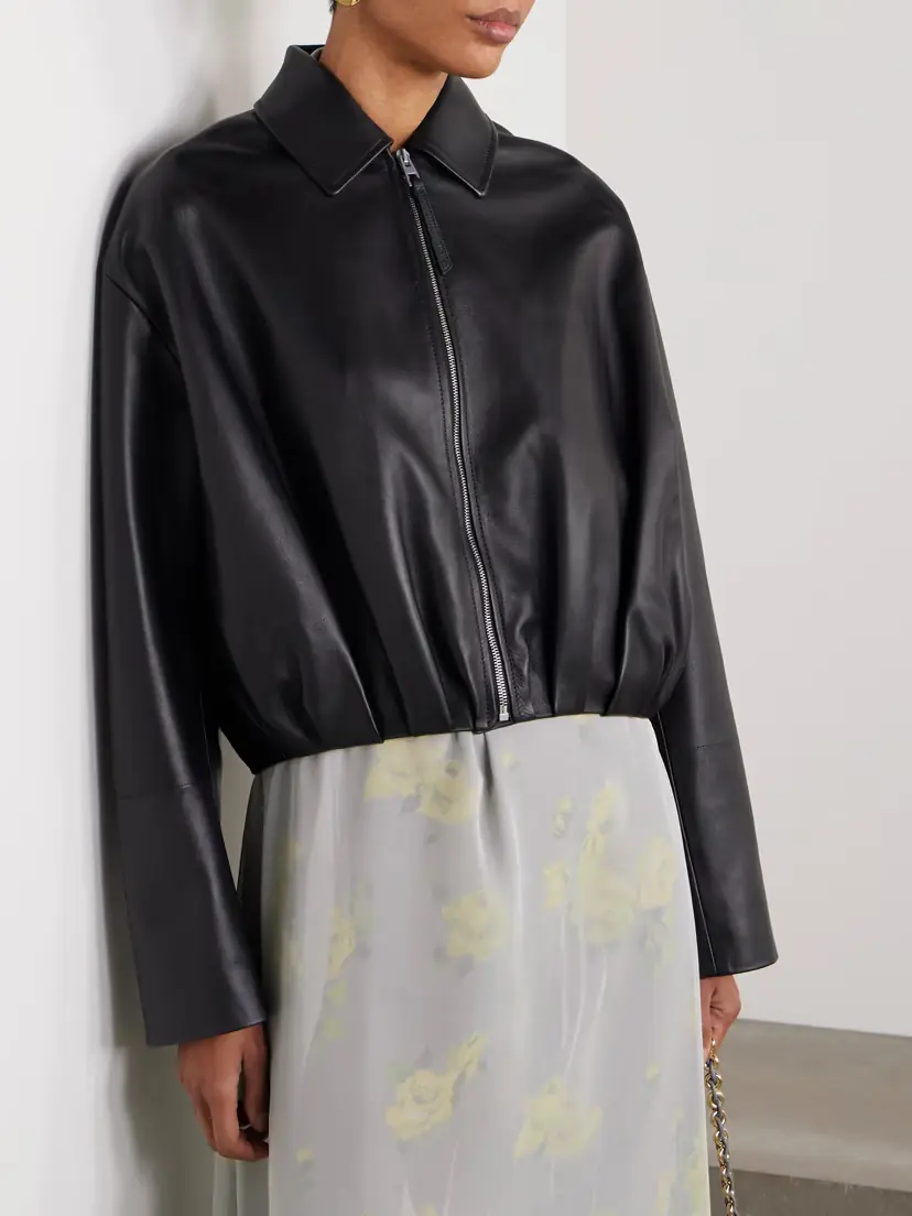 Loewe Gathered Leather Jacket | Thumbnail 3
