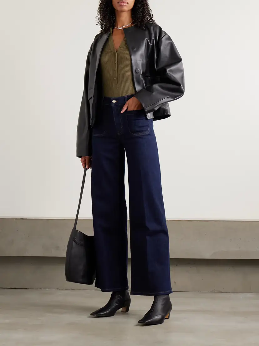 Frame Le Slim Palazzo Modernist Pocket High-rise Wide-leg Jeans - Dark denim | Thumbnail 2 Frame Le Slim Palazzo Modernist Pocket High-rise Wide-leg Jeans - Dark denim | Thumbnail 2