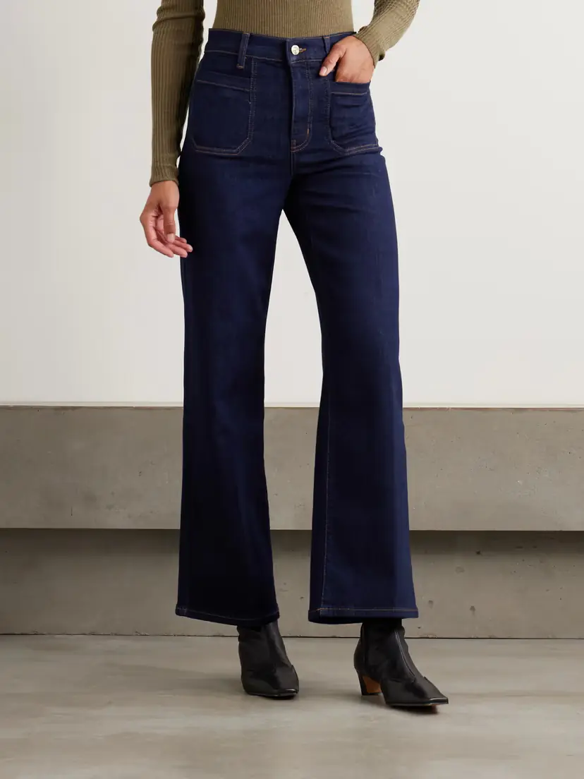 Frame Le Slim Palazzo Modernist Pocket High-rise Wide-leg Jeans - Dark denim | Thumbnail 3 Frame Le Slim Palazzo Modernist Pocket High-rise Wide-leg Jeans - Dark denim | Thumbnail 3