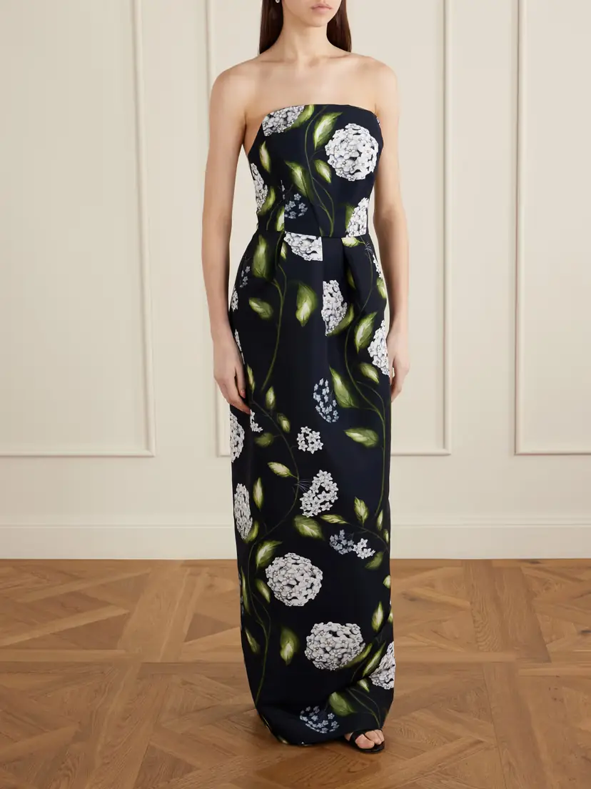 Oscar de la Renta Floral-print Twill Gown | Thumbnail 3 Oscar de la Renta Floral-print Twill Gown | Thumbnail 3