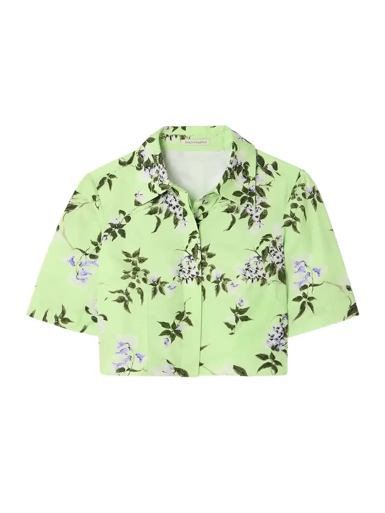 Emilia Wickstead Natalie Cropped Floral-print Cotton-poplin Shirt | Image 1 Emilia Wickstead Natalie Cropped Floral-print Cotton-poplin Shirt | Image 1
