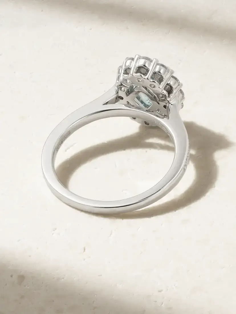 Garrard 1735 Platinum, Aquamarine And Diamond Ring | Thumbnail 3 Garrard 1735 Platinum, Aquamarine And Diamond Ring | Thumbnail 3