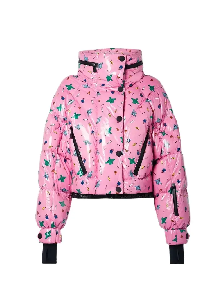 Moncler Genius + 3 Moncler Grenoble Cropped Printed Quilted Down Ski Jacket | Image 1 Moncler Genius + 3 Moncler Grenoble Cropped Printed Quilted Down Ski Jacket | Image 1