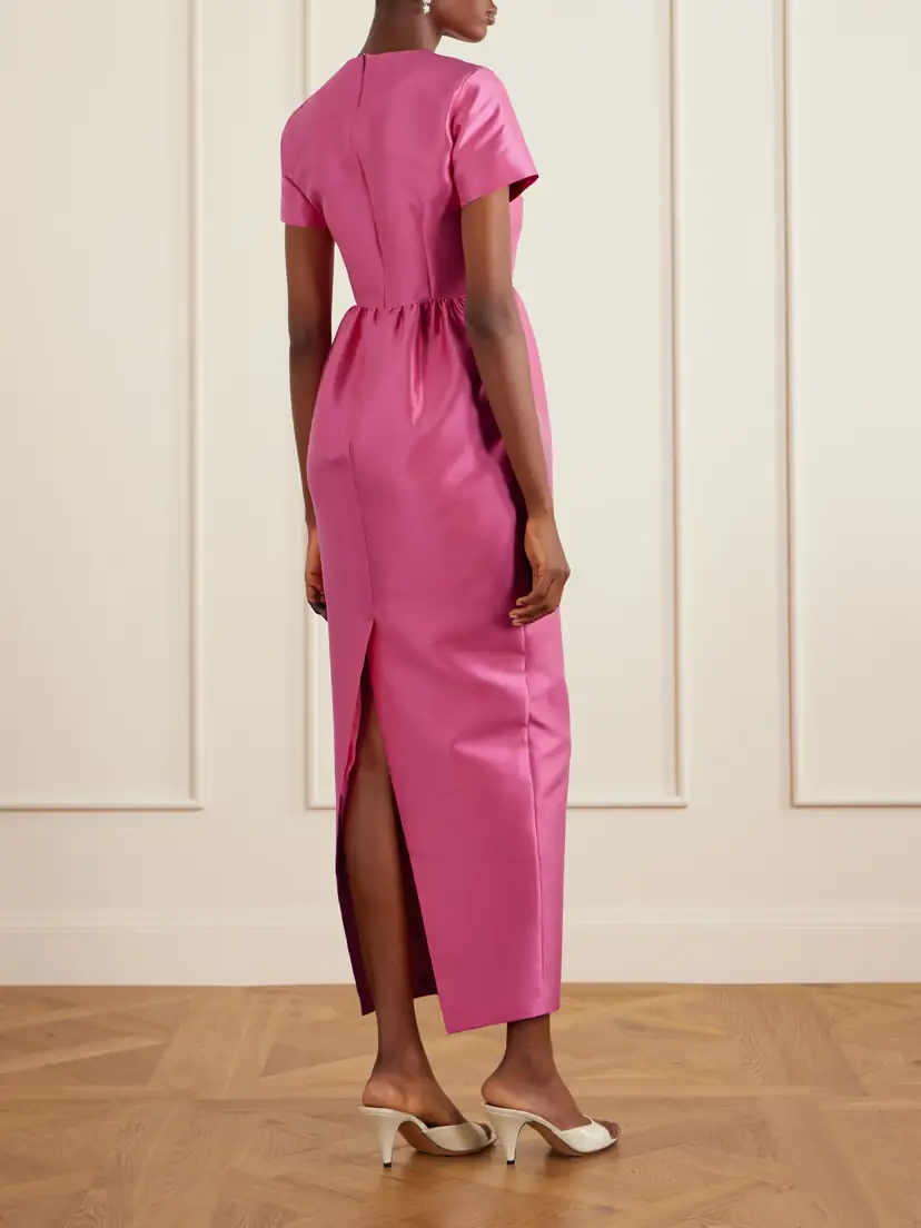 BERNADETTE Lexi Silk-blend Gown - Fuchsia | Thumbnail 3